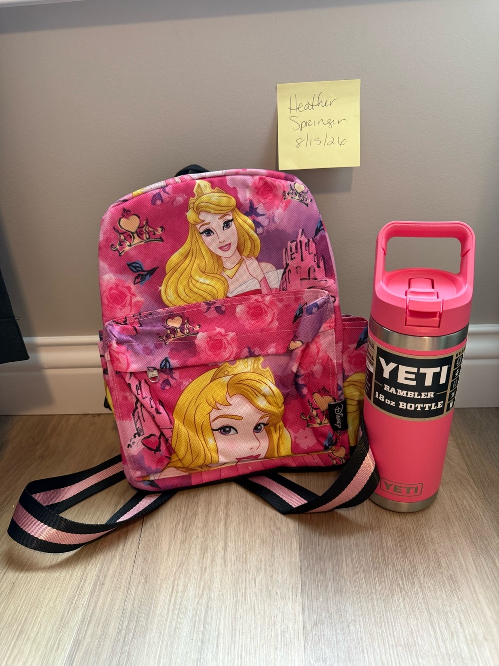 Disney Sleeping beauty backpack and Yeti